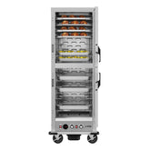 33 in. Commercial Insulated Heated Holding/Proofing  Cabinet with Wire Racks and Solid Dutch Doors in Silver (KM-CHP36-WIDD)